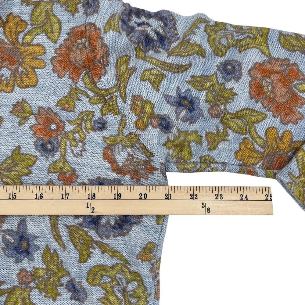 J.H. Collectibles Floral Knit Long Sleeve Sweater XL Cotton/Polyester Blend Ligh